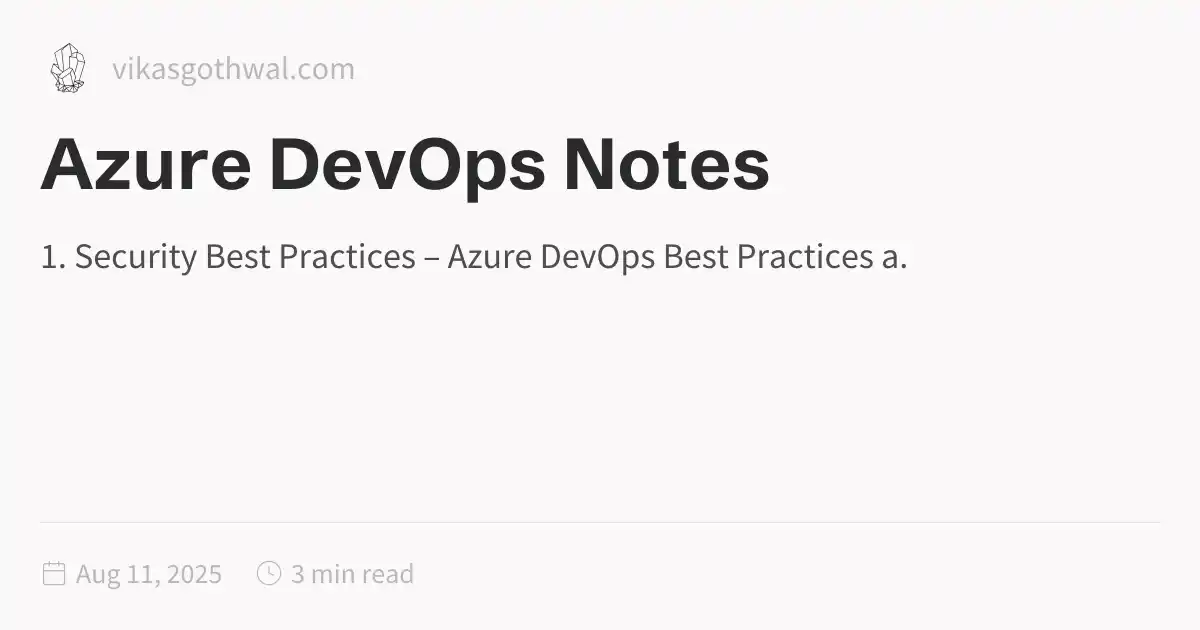 Azure DevOps Notes